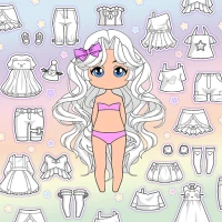 Chibi Doll Dress up & Coloring